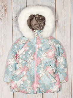 Зимняя куртка для девочки Модный карапуз Снежинка розовая 829 - ціна