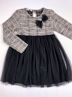 Сукня з бантиком для дівчинки Barmy сіра 0546 - ціна