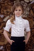 Блузка школьная с коротким рукавом Zironka белая 3661-1