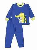 Утепленная пижама для мальчика Фламинго Крокодил синяя 109-312