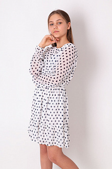 Плаття в горошок для дівчинки Mevis біле 3853-03 - ціна