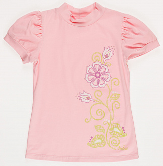 Блузка трикотажна з коротким рукавом Valeri tex Квітка рожева 1711-55-242 - ціна