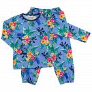 Пижама для девочки Breeze Цветы синяя 8382