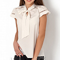 Нарядная блузка с коротким рукавом Mevis молочная 2811-01 - ціна