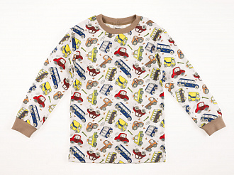 Пижама для мальчика Interkids  Машинки бежевая 1696 - розміри