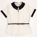 Блузка з коротким рукавом для дівчинки MEVIS молочна ba56 - ціна