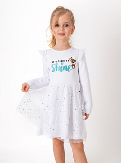 Трикотажне плаття для дівчаток Mevis біле 3845-03 - ціна