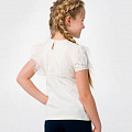 Блузка трикотажна з коротким рукавом для дівчинки SMIL молочна 114798 - світлина