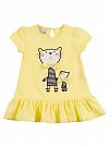Платье для девочки Barmy Кошка и котенок желтое 0051