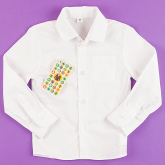Рубашка с длинным рукавом для мальчика Mir Baby белая 5540 - ціна
