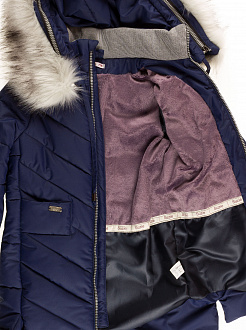 Куртка-пальто зимова для дівчинки SUZIE Береніс темно-синя ПТ-36711 - фото