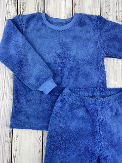 Тепла піжама для хлопчика махра Фламінго синій 855-905 - світлина