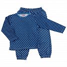 Пижама утепленная детская Горошек синяя 8382