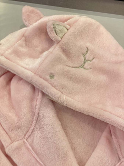 Теплий вельсофт халат для дівчинки Фламінго Бегемотик рожевий 789-900 - світлина