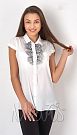 Блузка с коротким рукавом для девочки Mevis белая 2710-02