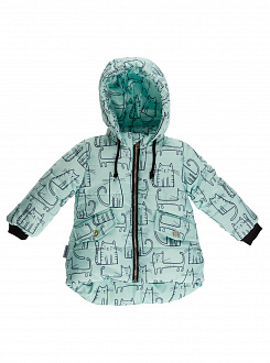 Куртка зимняя для девочки Одягайко Коты мята 20267 - ціна