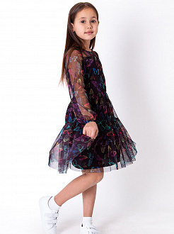 Нарядне плаття для дівчинки Mevis Метелики чорне 4064-02 - ціна