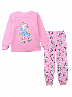 Утеплення піжама для дівчинки Фламінго Єдиноріг на ковзанах рожева 329-328 - ціна