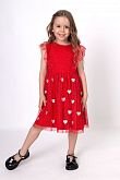 Нарядное платье для девочки Mevis Сердечки красное 5048-02
