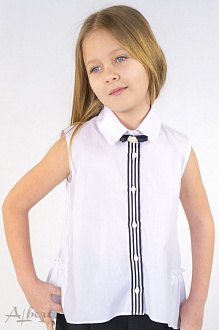 Блузка с коротким рукавом для девочки Albero белая 5088 - світлина