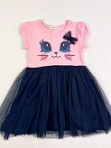 Платье для девочки Кошечка розовое 10676