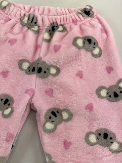 Піжама дитяча вельсофт Фламінго Коали рожева 855-910 - фото