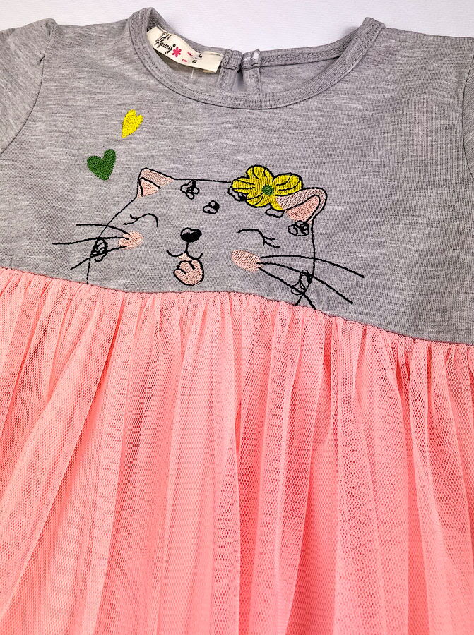 Платье для девочки Barmy Кошечка серое 0536 - размеры