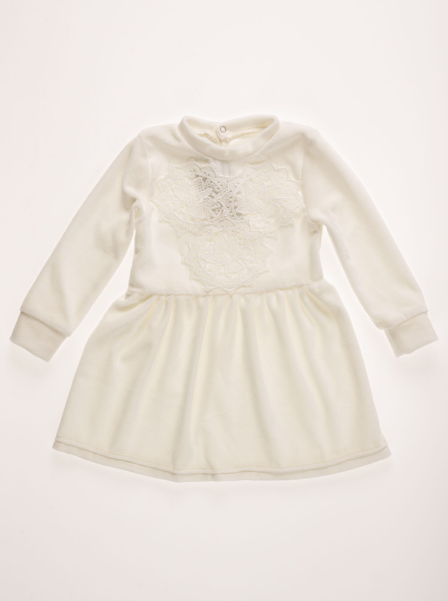 Платье велюровое для девочки Family Pupchik Кружево белое 9009 - цена