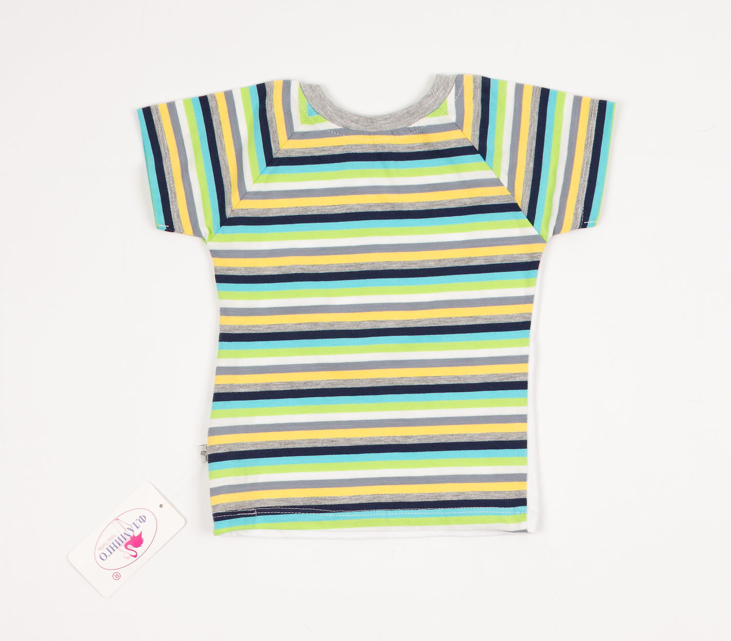 Комплект для мальчика (футболка+шорты) Фламинго серый 587-129 - фотография