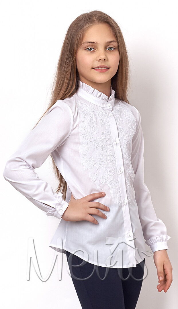 Нарядная блузка Mevis белая 2355-01 - цена