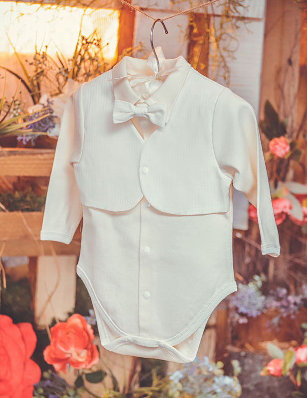 Нарядный костюм для мальчика HappyTOT кремовый 646В - фото