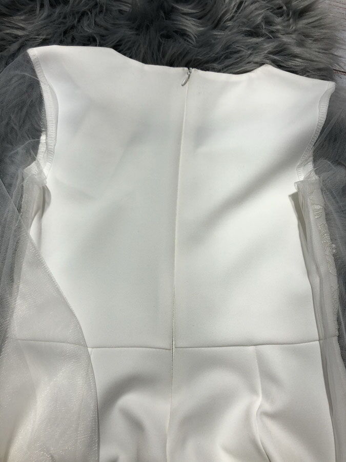 Нарядное платье для девочки Mevis молочное 2559-03 - размеры