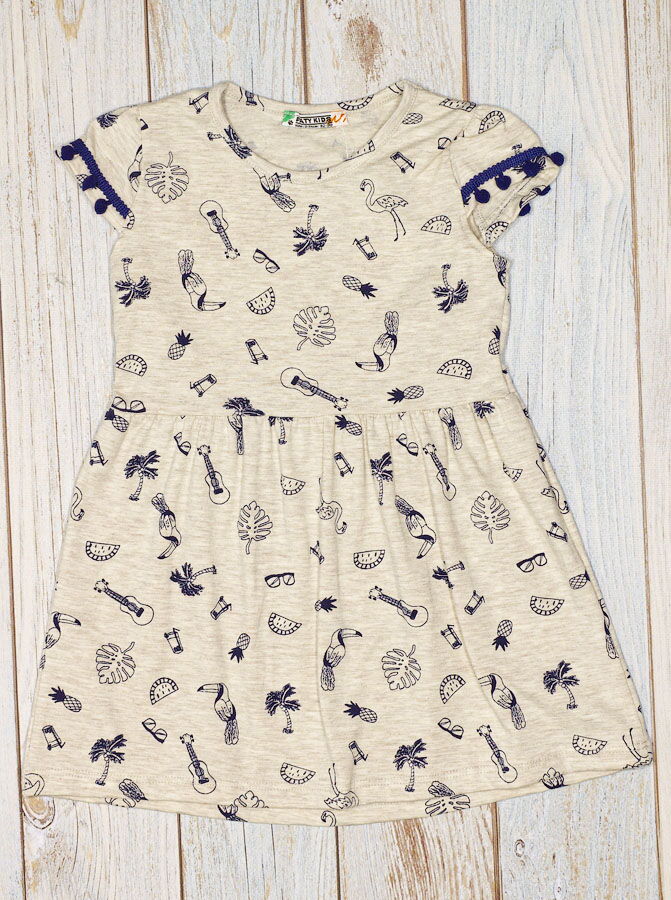 Платье для девочки PATY KIDS Пальмы бежевое 51331 - размеры