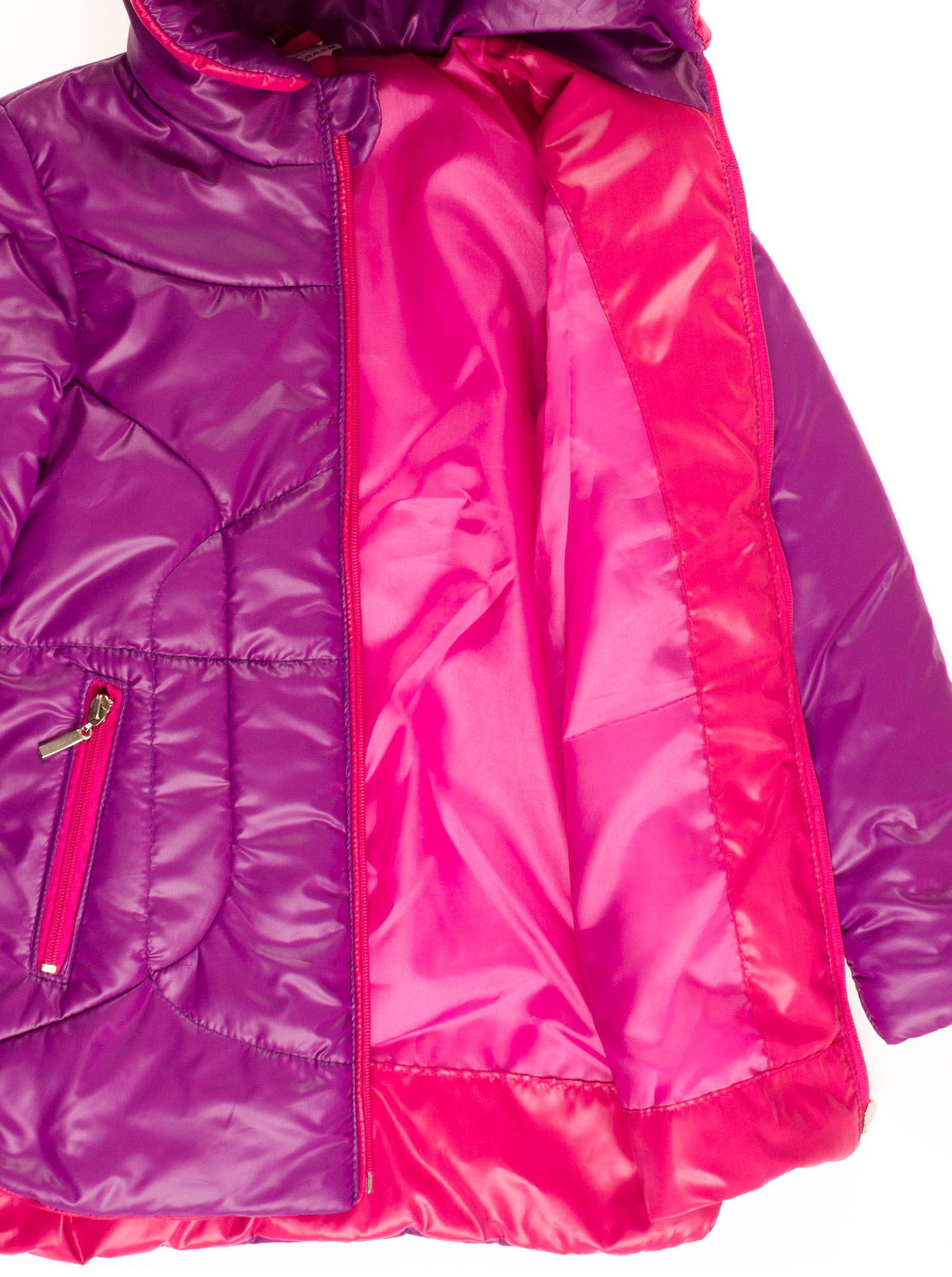 Куртка удлиненная для девочки ОДЯГАЙКО фиолетовая 22042 - фотография