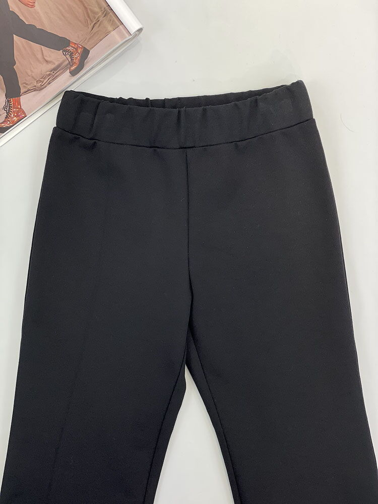 Трикотажные брюки-клёш для девочки Mevis черные 4717-02 - фото