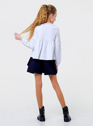 Юбка-шорты школьная для девочки SMIL темно-синяя 120286 - фото