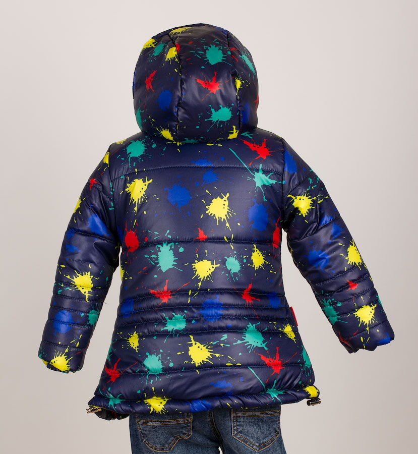 Куртка зимняя для девочки Одягайко темно-синяя 2754 - фото
