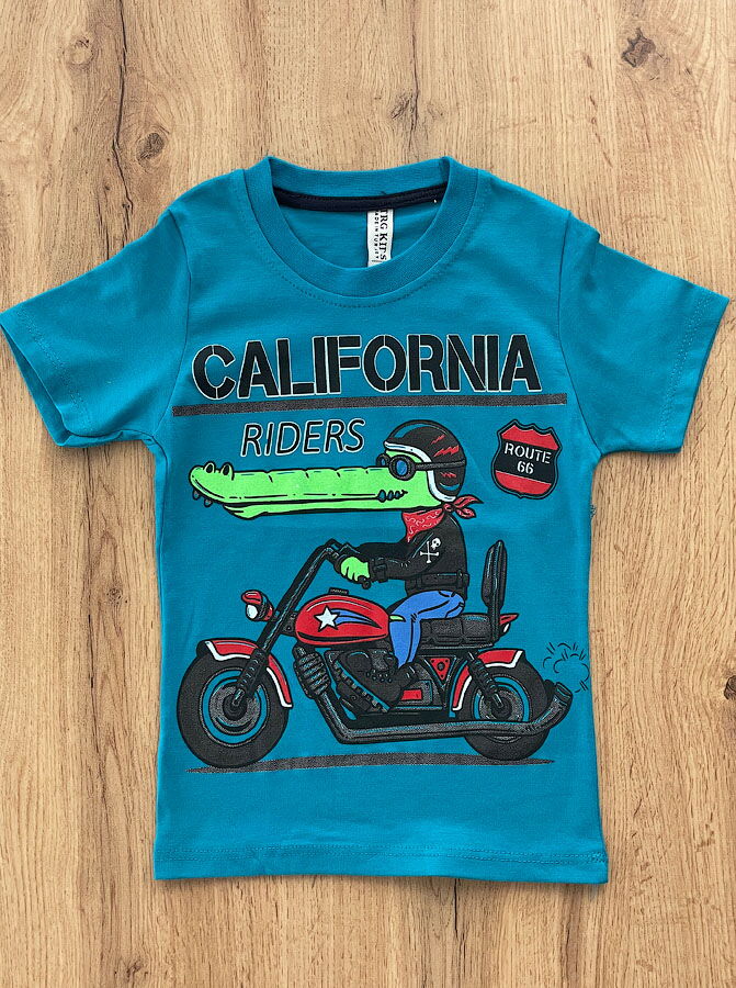 Футболка для мальчика California темно-бирюзовая 57425 - цена