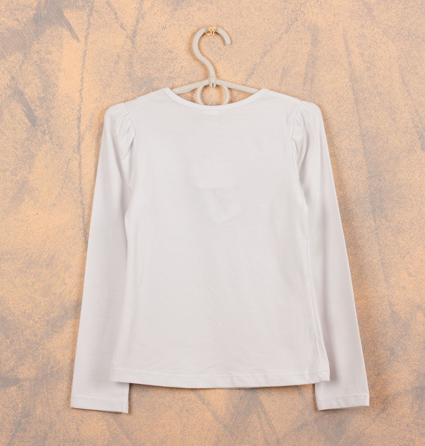 Блузка с длинным рукавом для девочки Valeri tex белая 1541-55-042 - фото