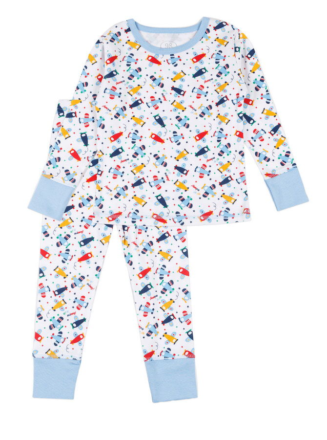 Пижама для мальчика Фламинго Самолетики голубая 257-1007 - цена