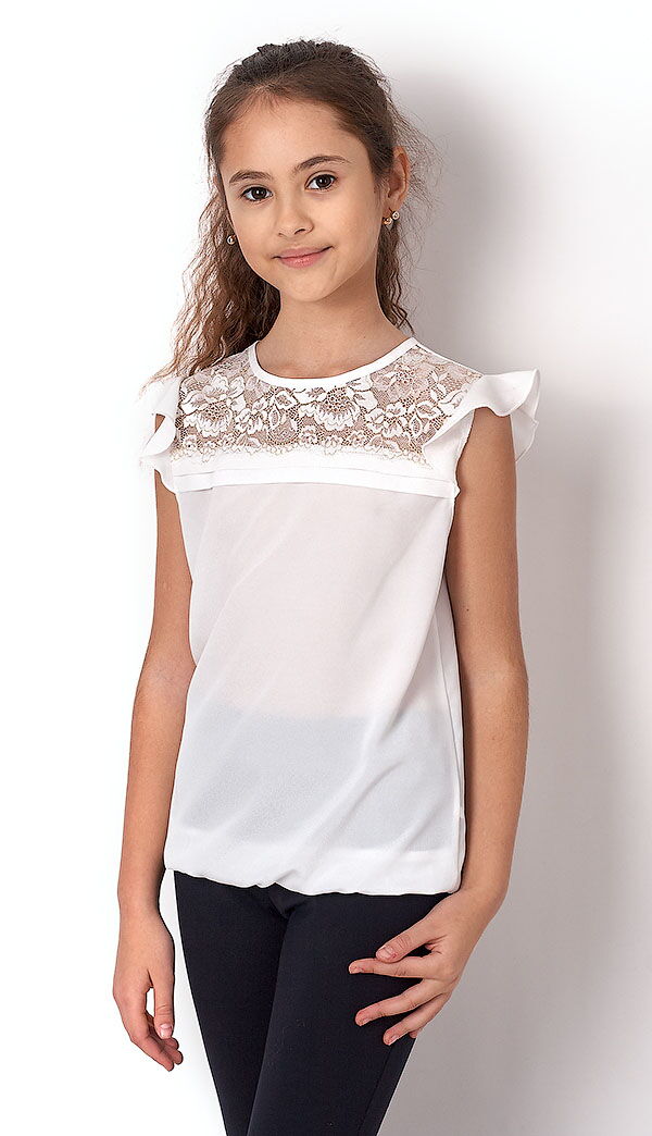 Блузка для девочки Mevis белая 2842-02 - цена