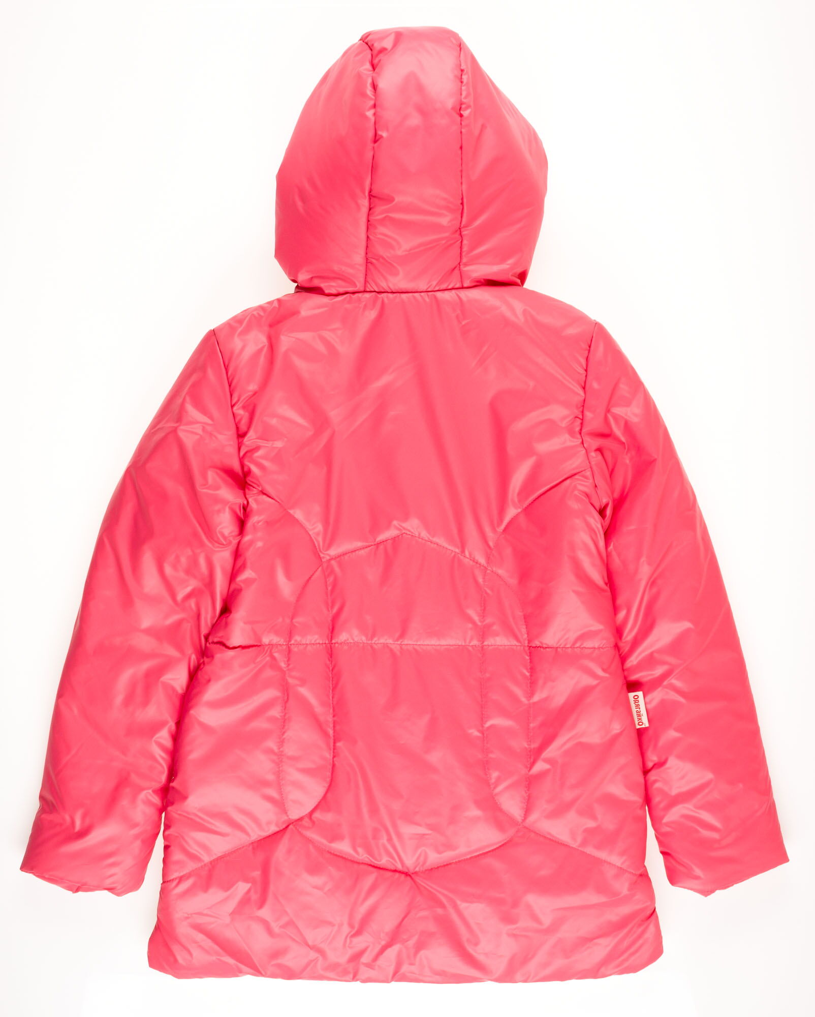 Куртка удлиненная для девочки ОДЯГАЙКО коралловая 22042 - размеры
