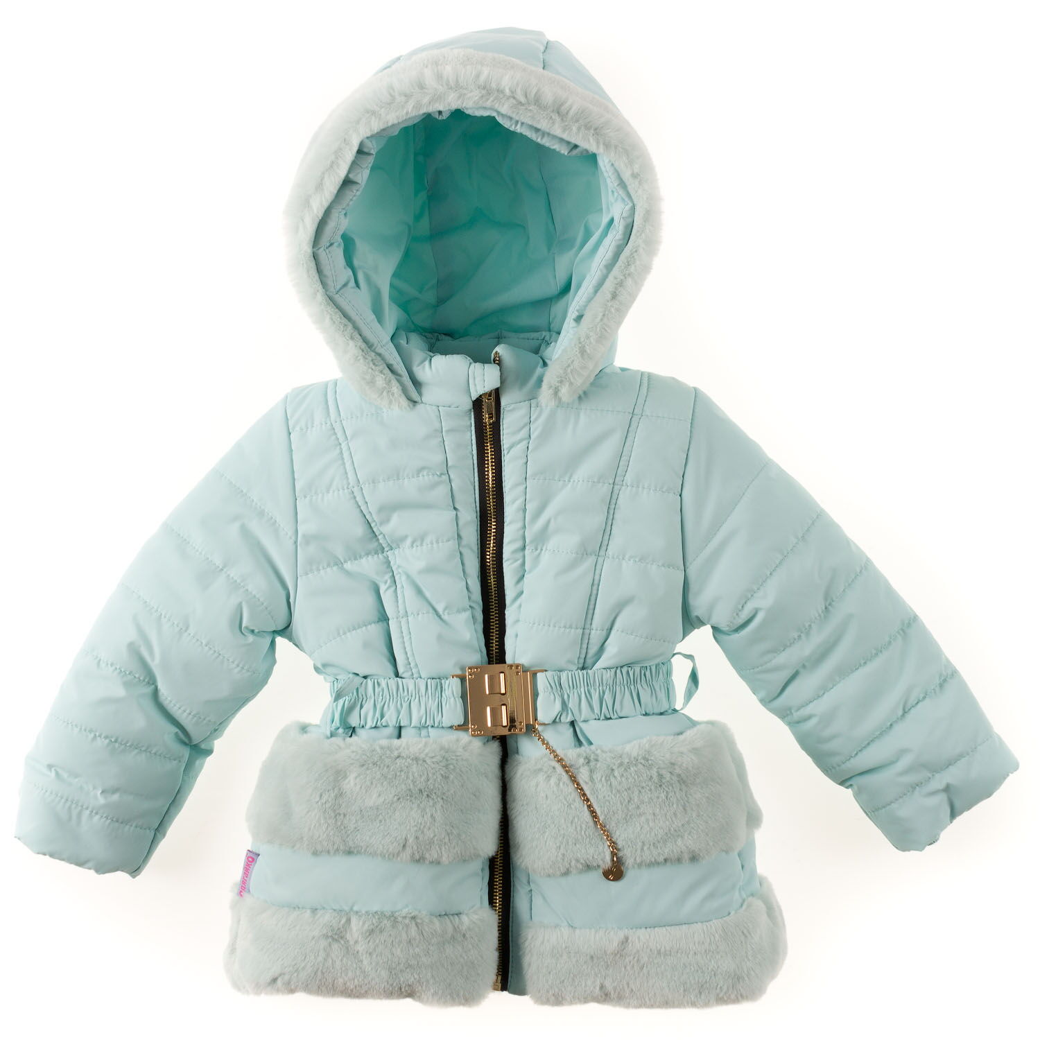 Куртка зимняя для девочки Одягайко мятная 20017 - цена