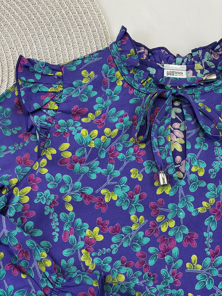 Платье для девочки Mevis Цветочки фиолетовое 4968-06 - купить