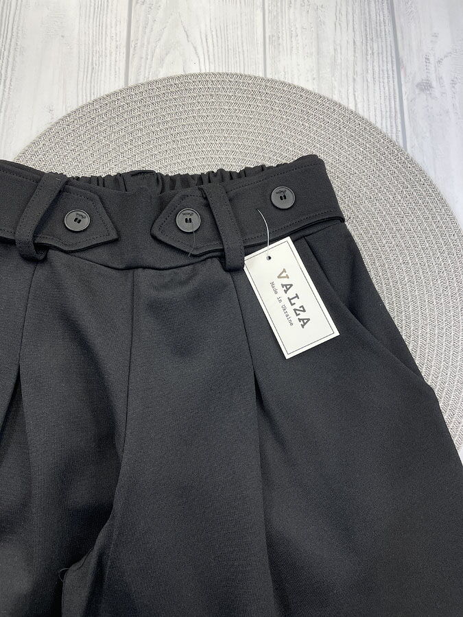 Брюки-палаццо для девочки трикотаж Valza черные 5107 - Киев