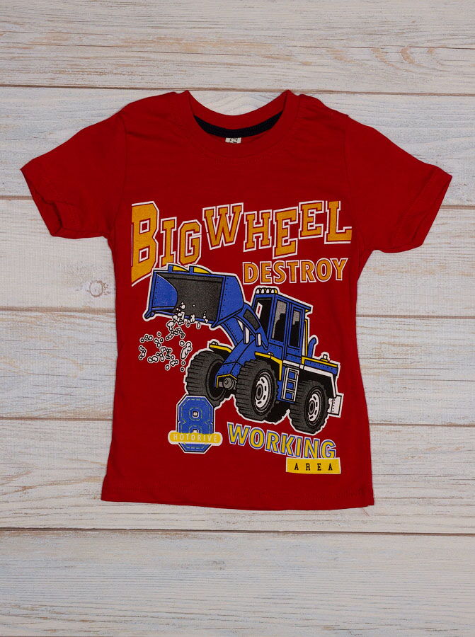 Футболка для мальчика Big Wheel красная 57424 - размеры