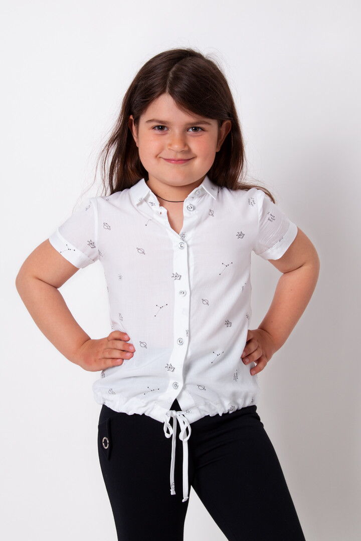 Блузка для девочки Mevis белая 3433-01 - фото