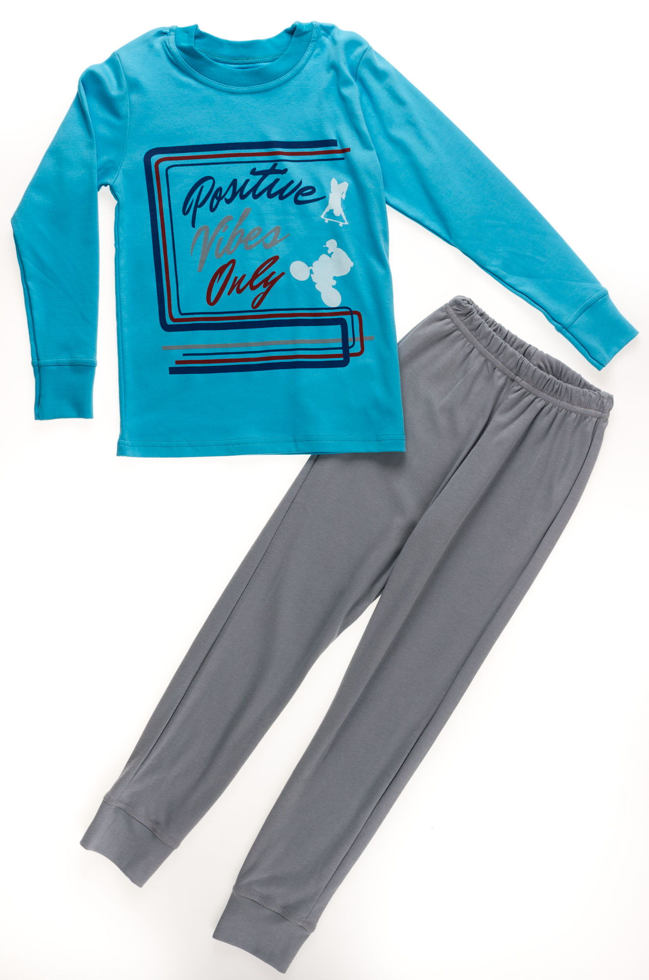 Пижама для мальчика Фламинго Positive голубая 249-212 - цена