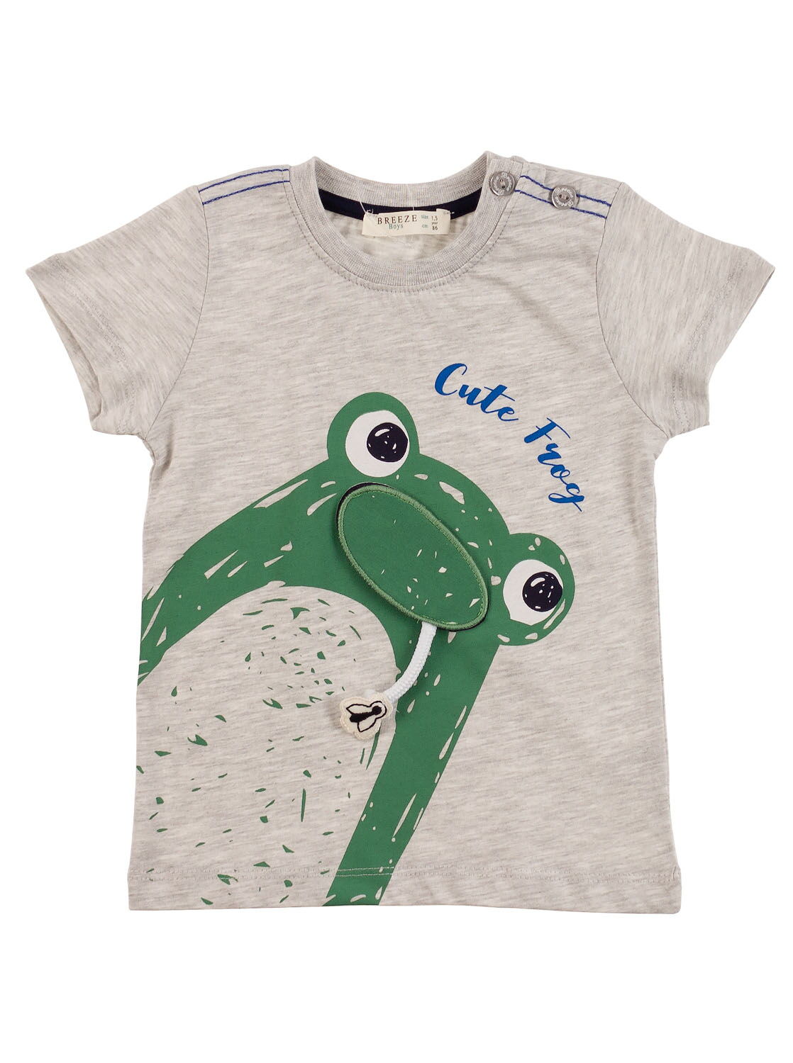 Комплект футболка и шорты Breeze Лягушка серый 11833 - фото