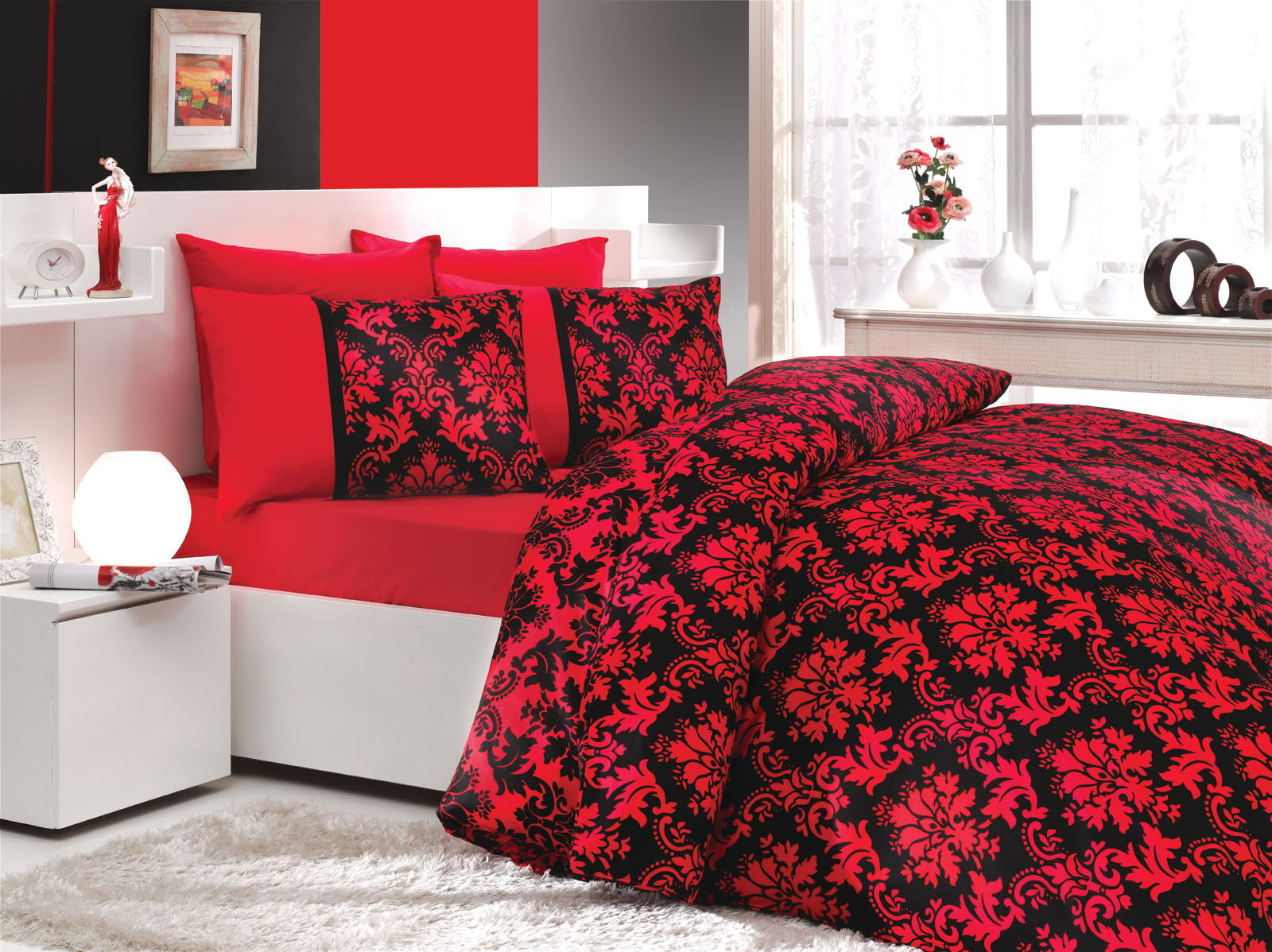 Комплект постельного белья HOBBY Poplin Avangarde красный 200*220 - цена